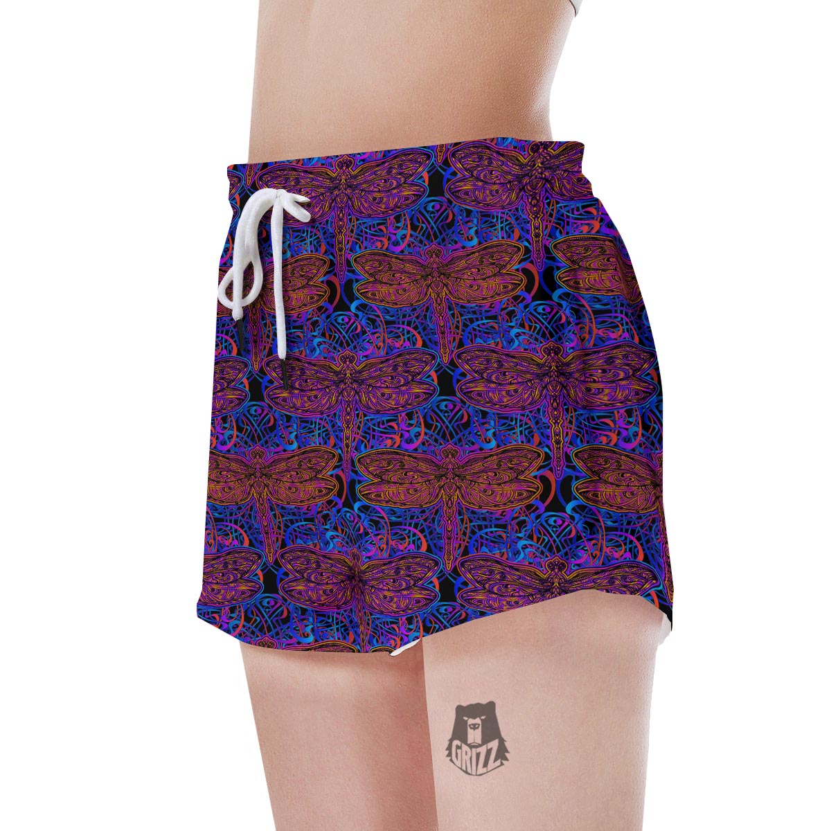 Dragonfly Trippy Print Pattern Women's Shorts-grizzshop