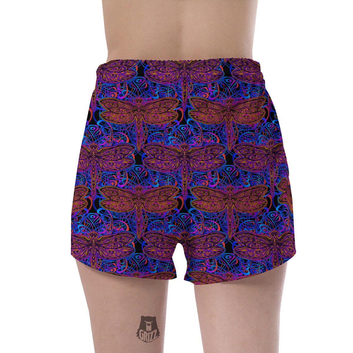Dragonfly Trippy Print Pattern Women's Shorts-grizzshop