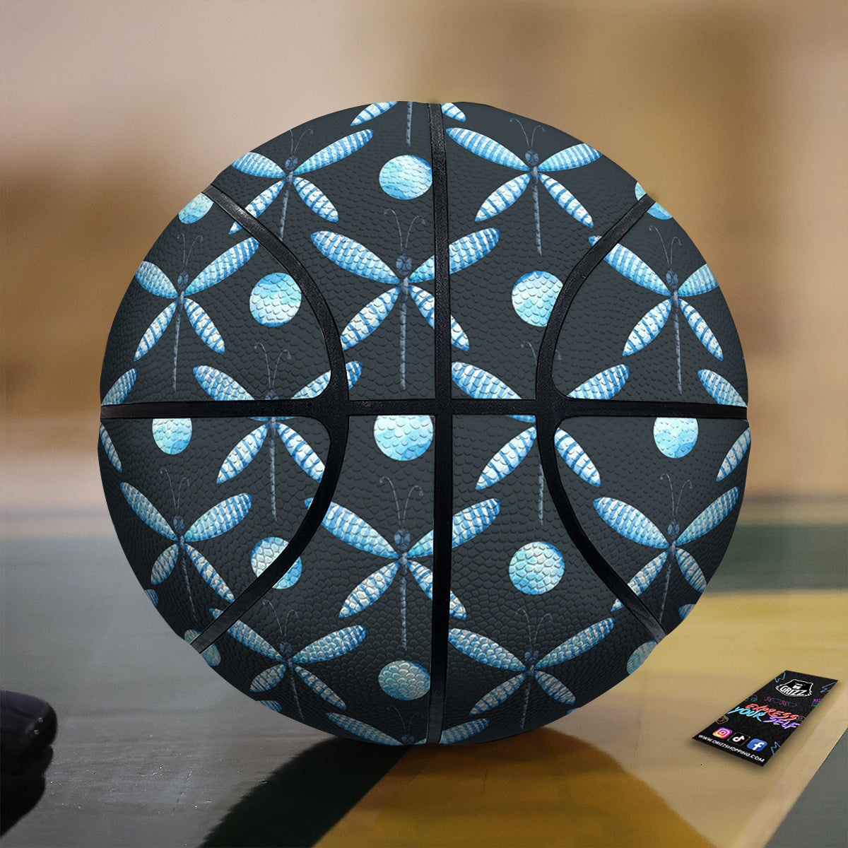 Dragonfly Turquoise Print Pattern Basketball