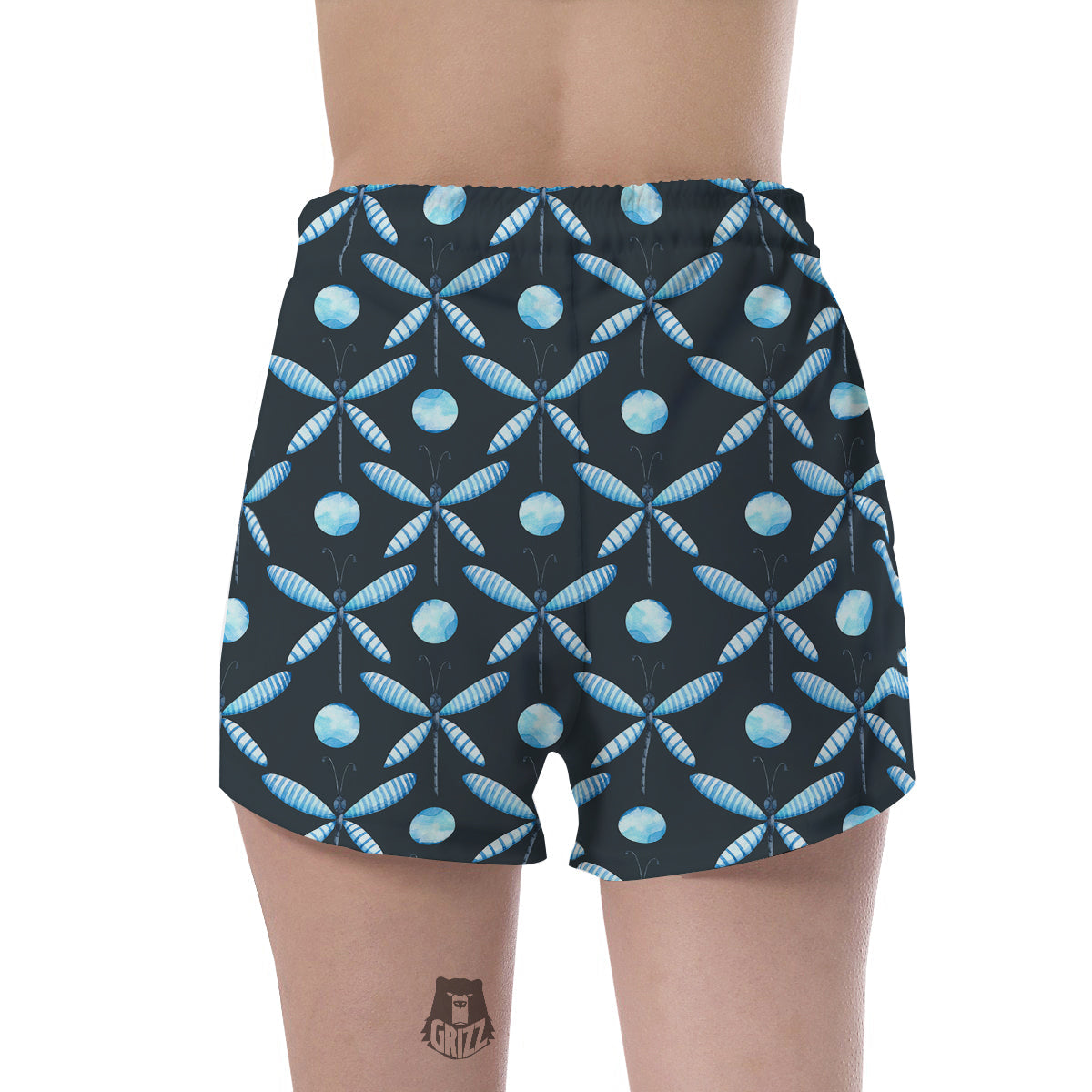 Dragonfly Turquoise Print Pattern Women's Shorts-grizzshop
