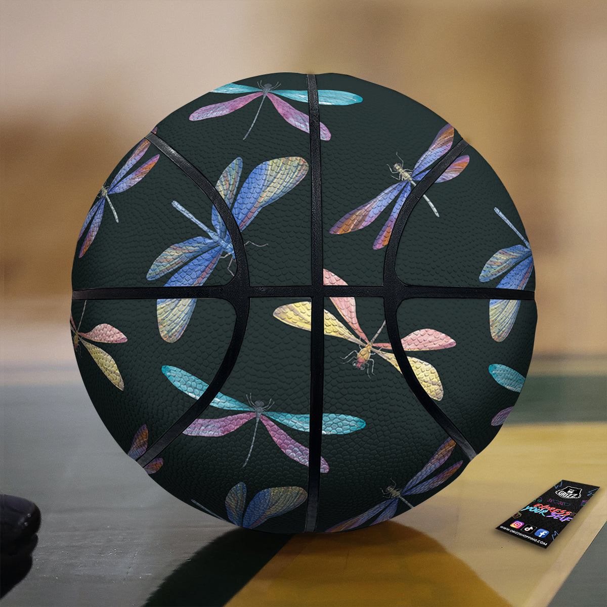 Dragonfly Vintage Print Pattern Basketball