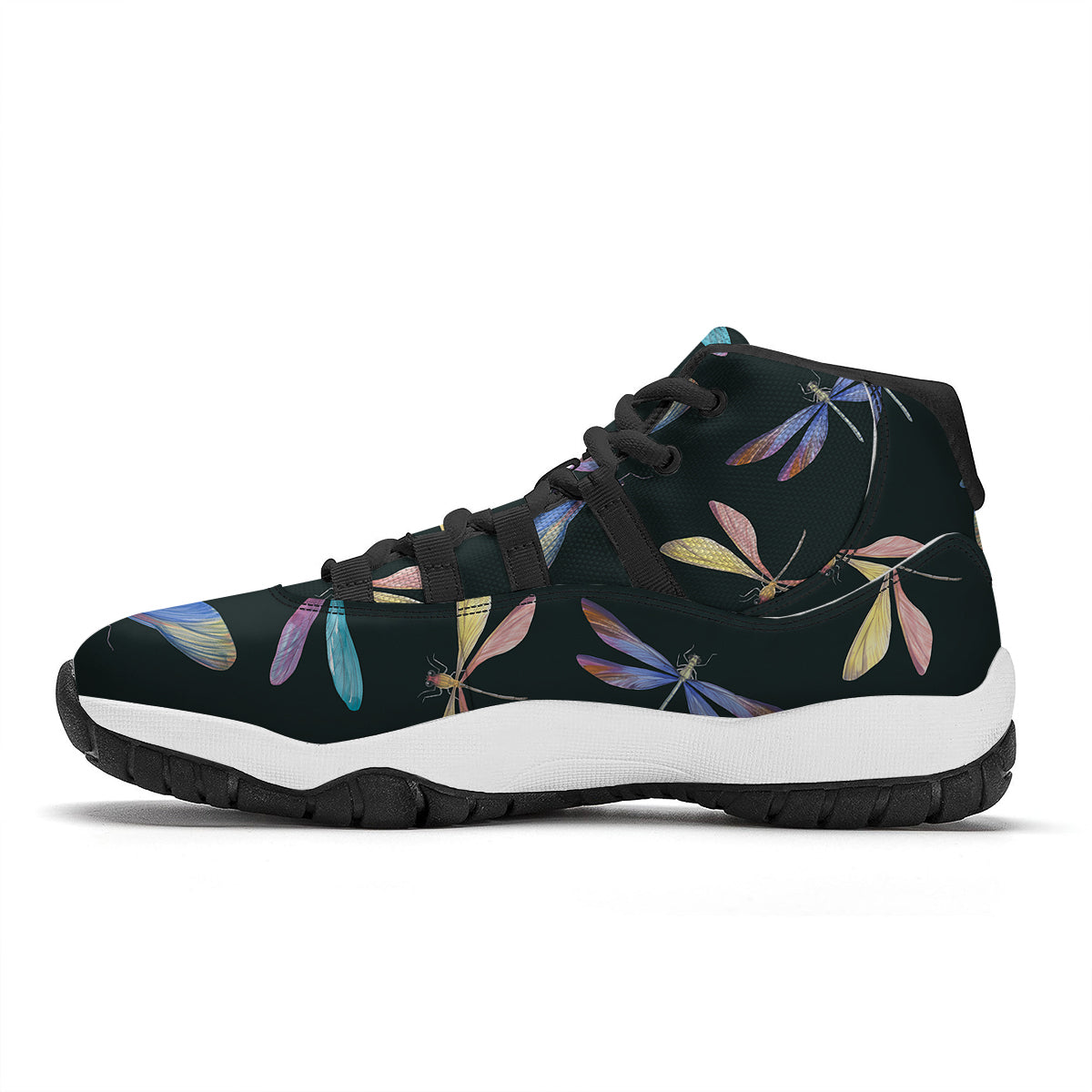 Dragonfly Vintage Print Pattern Black Bball Shoes-grizzshop