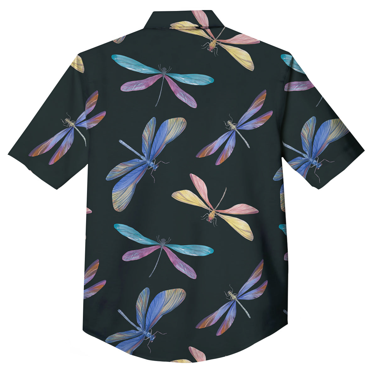 Dragonfly Vintage Print Pattern Button Up Shirt-grizzshop