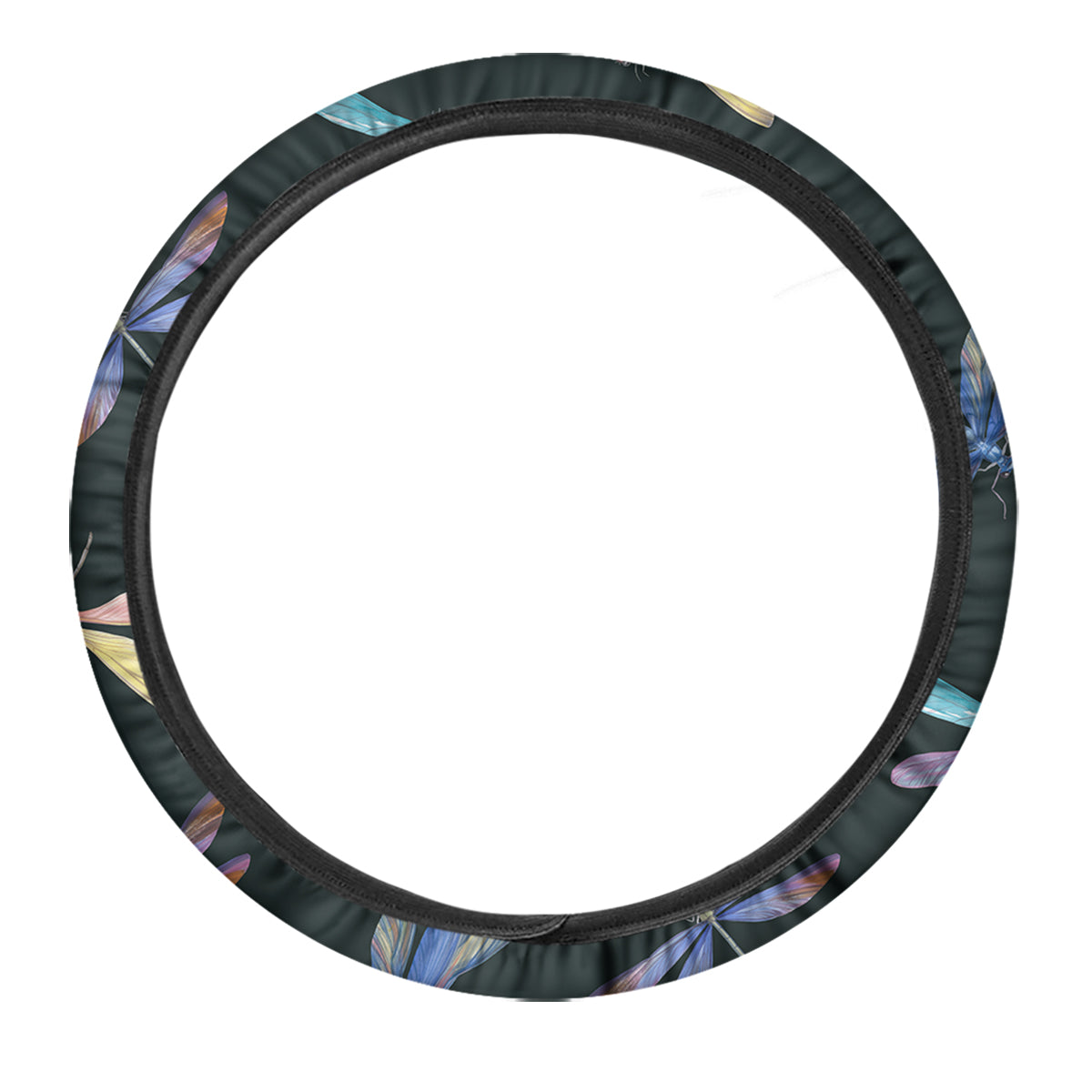 Dragonfly Vintage Print Pattern Car Steering Wheel Cover-grizzshop