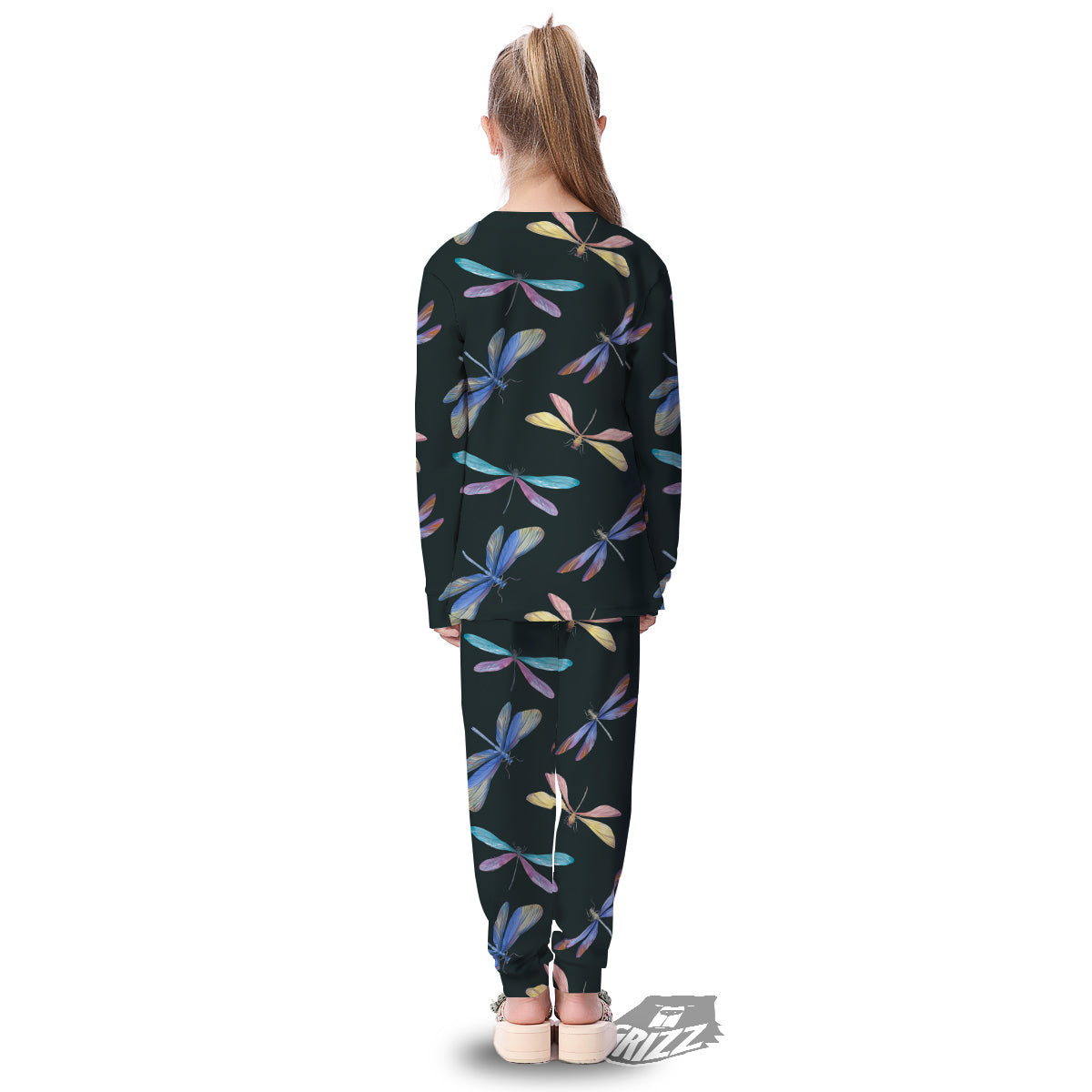 Dragonfly Vintage Print Pattern Kid's Pajamas-grizzshop