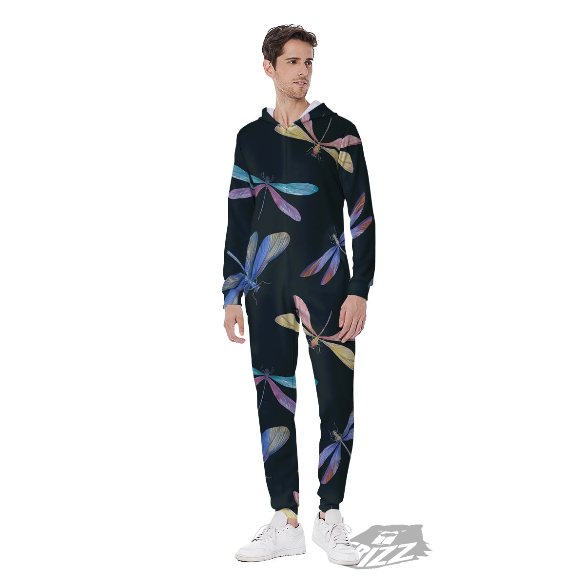Dragonfly Vintage Print Pattern Men's Jumpsuit-grizzshop