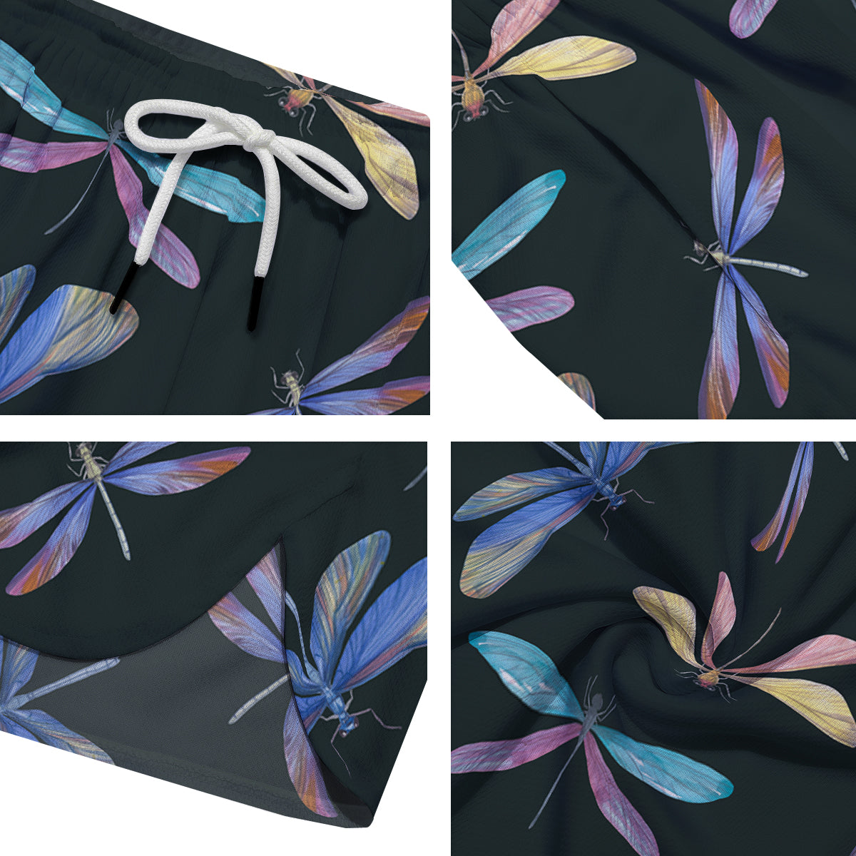 Dragonfly Vintage Print Pattern Men's Running Shorts-grizzshop