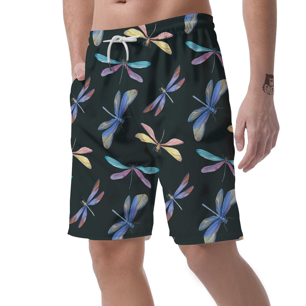 Dragonfly Vintage Print Pattern Men's Shorts-grizzshop