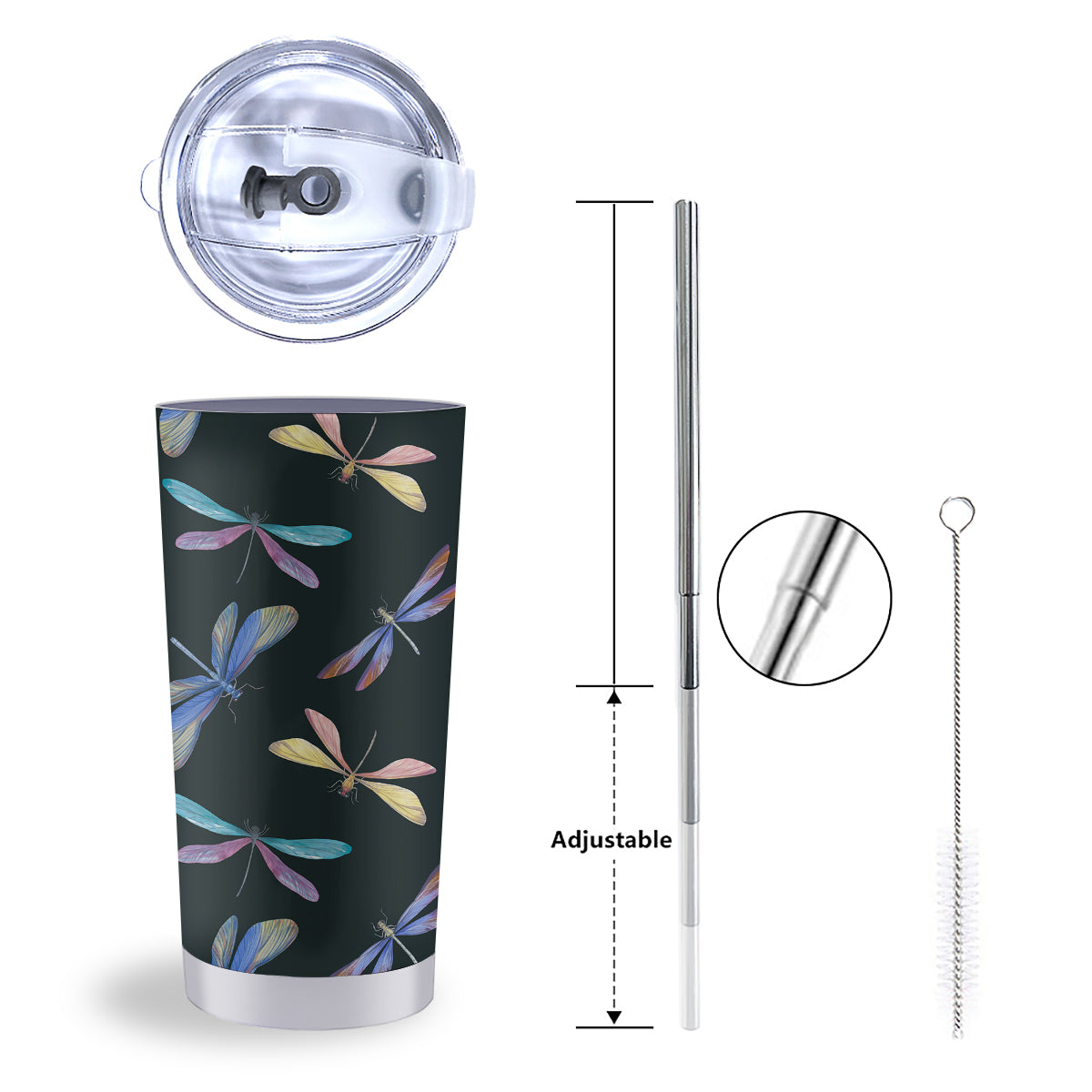 Dragonfly Vintage Print Pattern Tumbler-grizzshop