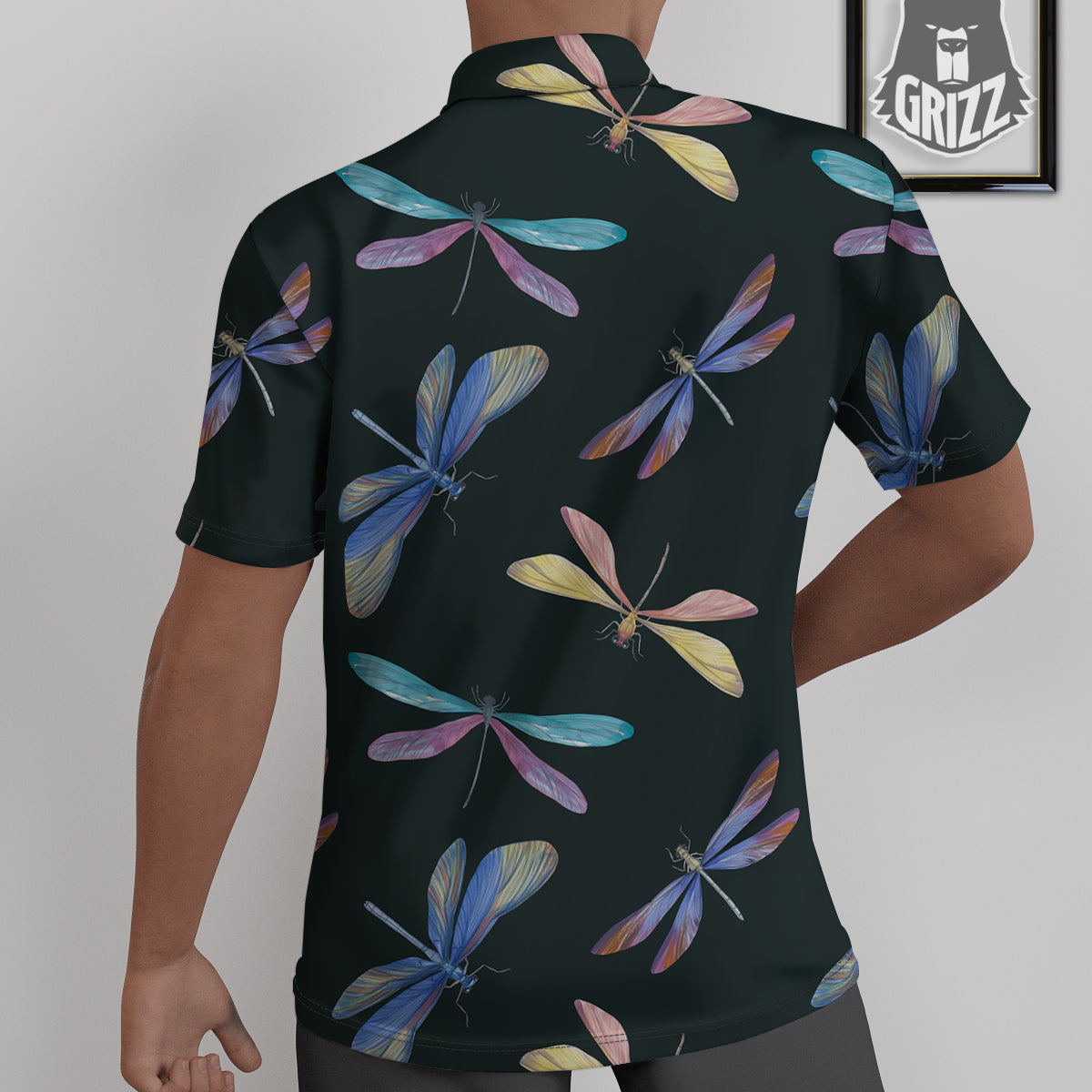 Dragonfly Vintage Print Pattern Untucked Shirts-grizzshop