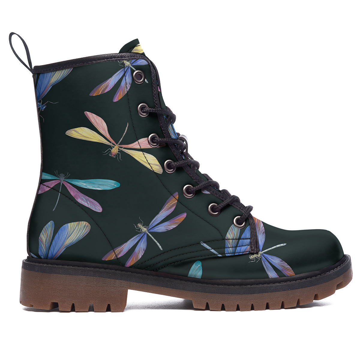 Dragonfly Vintage Print Pattern Work Boots-grizzshop