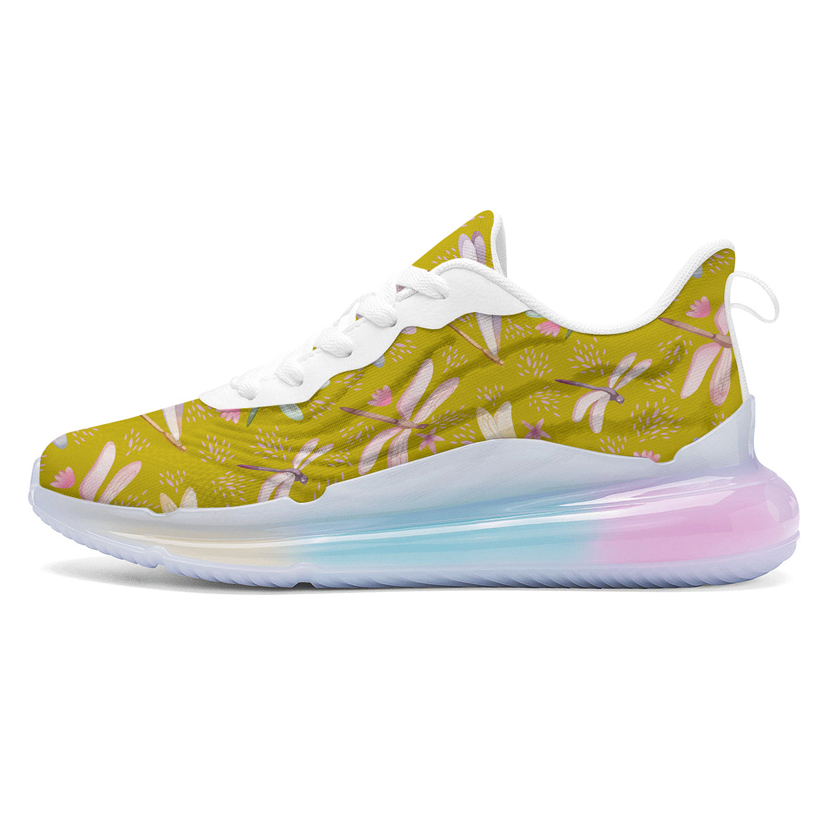Dragonfly Yellow Watercolor Print Pattern Running Sneakers-grizzshop