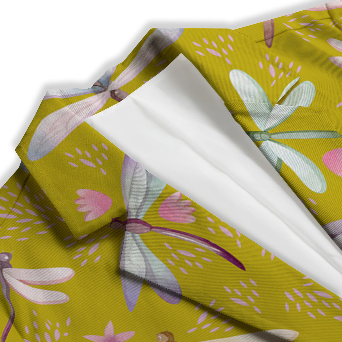 Dragonfly Yellow Watercolor Print Pattern Women's Blazer-grizzshop