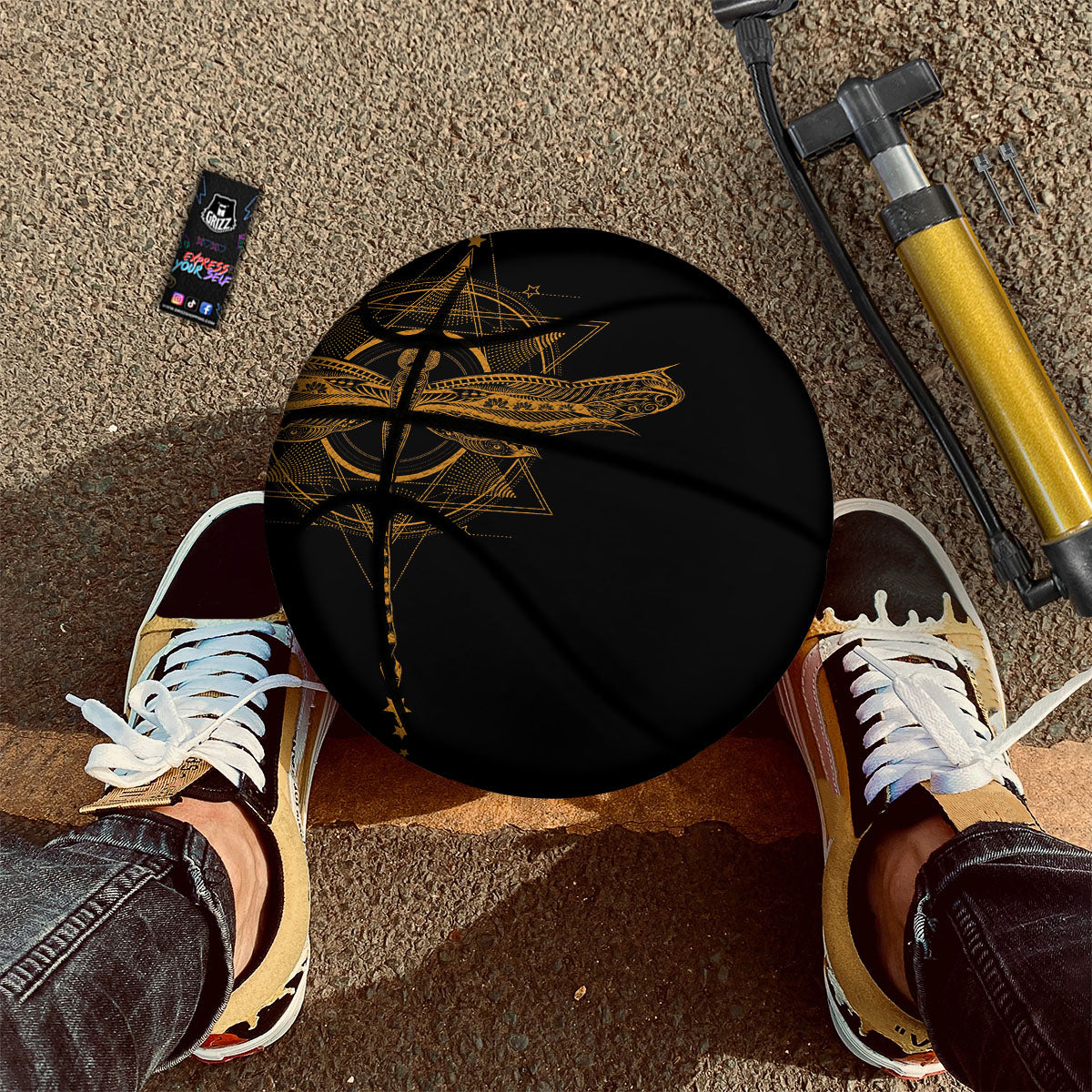 Egyptian Ornament Print Pattern Basketball