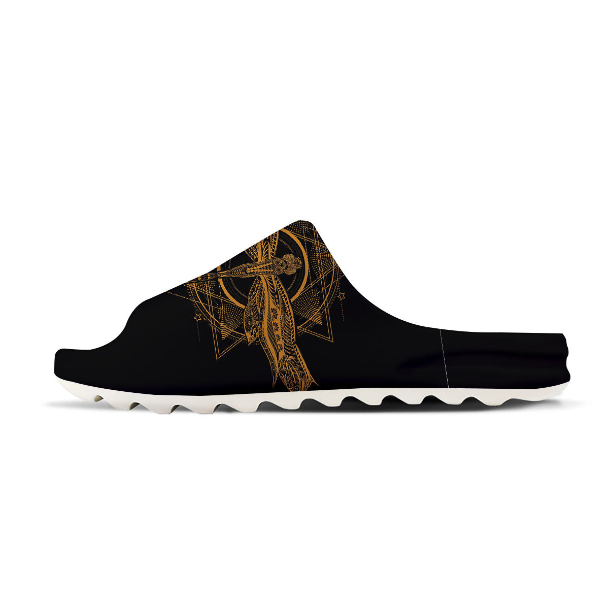 Dragonfly Boho Gold Print Sandals-grizzshop