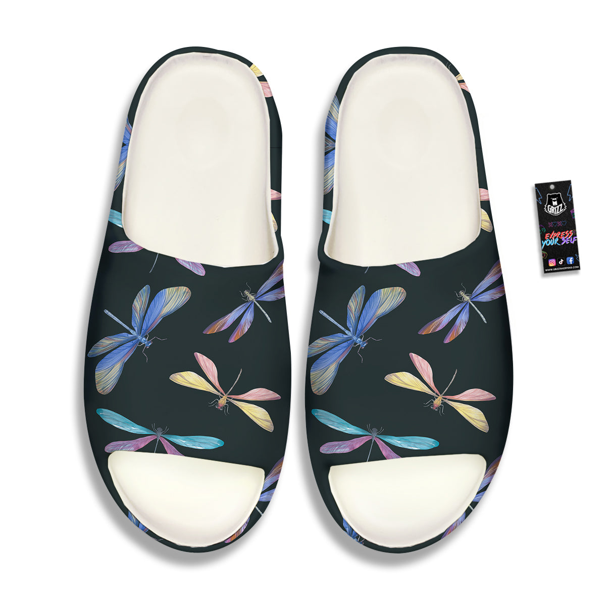 Dragonfly Vintage Print Pattern Sandals-grizzshop