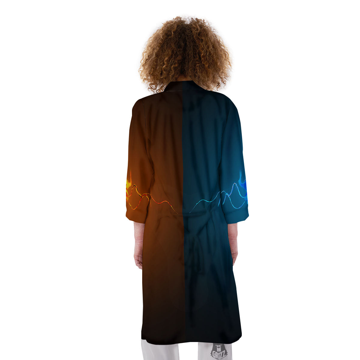 Dragons Ice And Fire Print Kimono-grizzshop