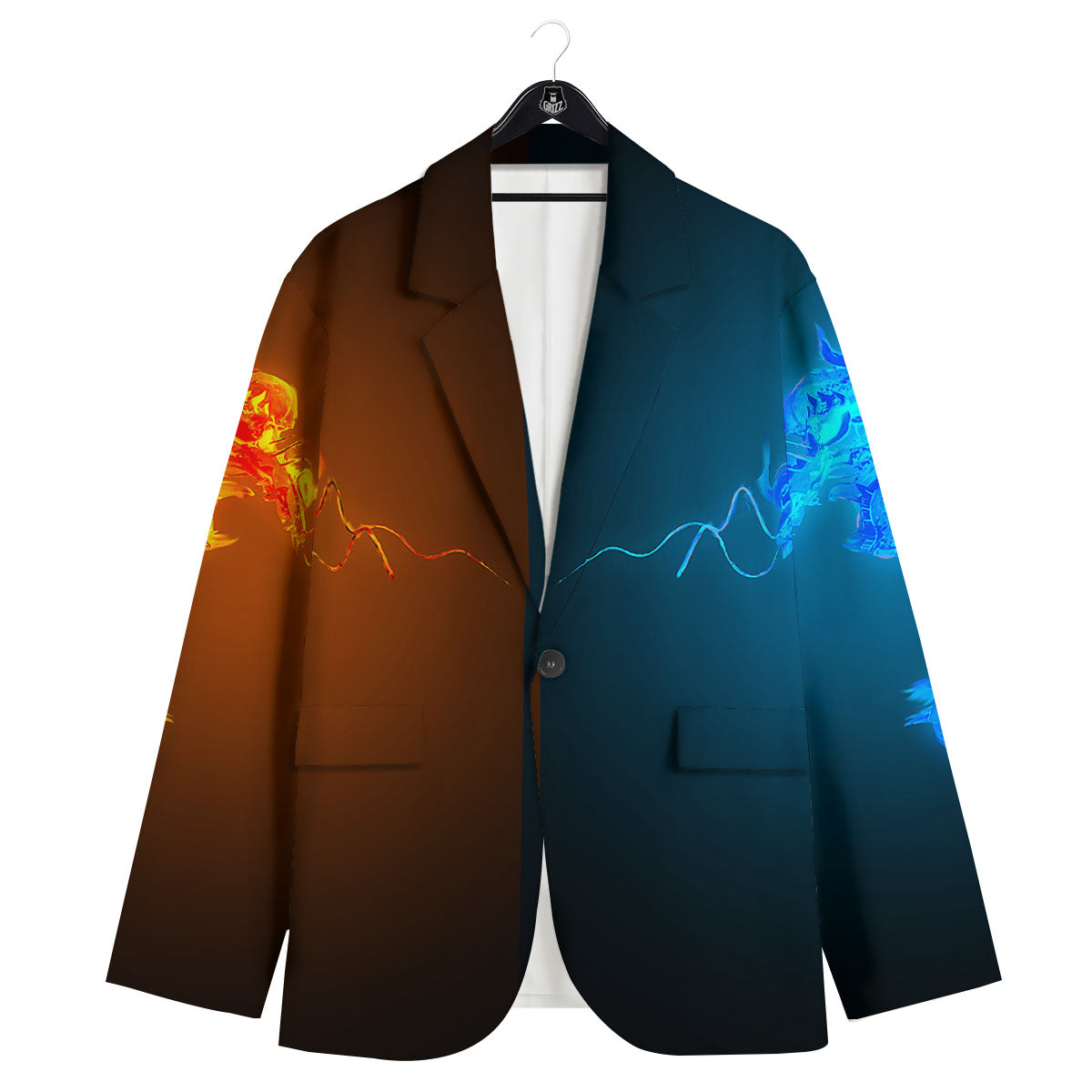 Dragons Ice And Fire Print Men's Sport Coat-grizzshop