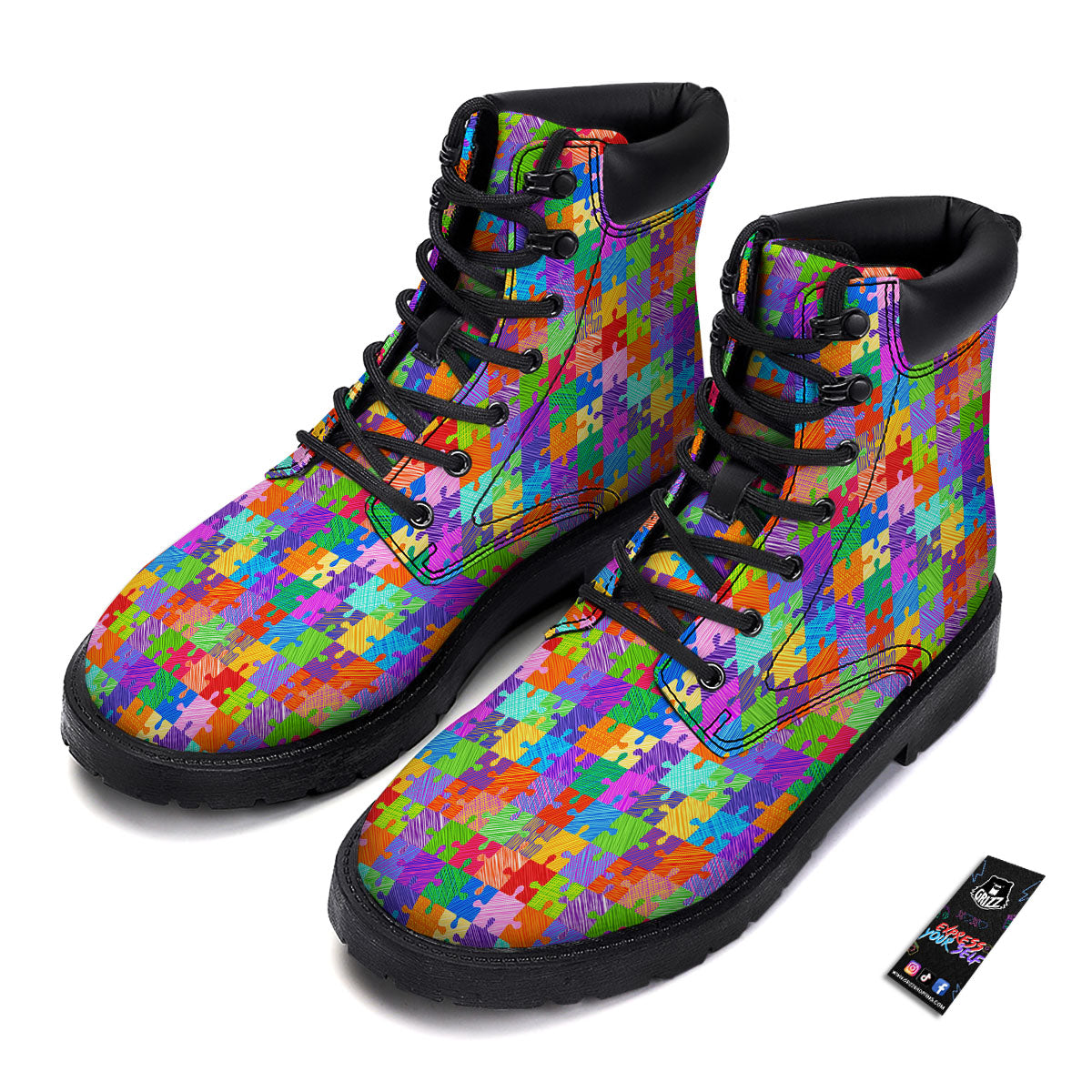 Drawing Autism Awareness Print Boots-grizzshop