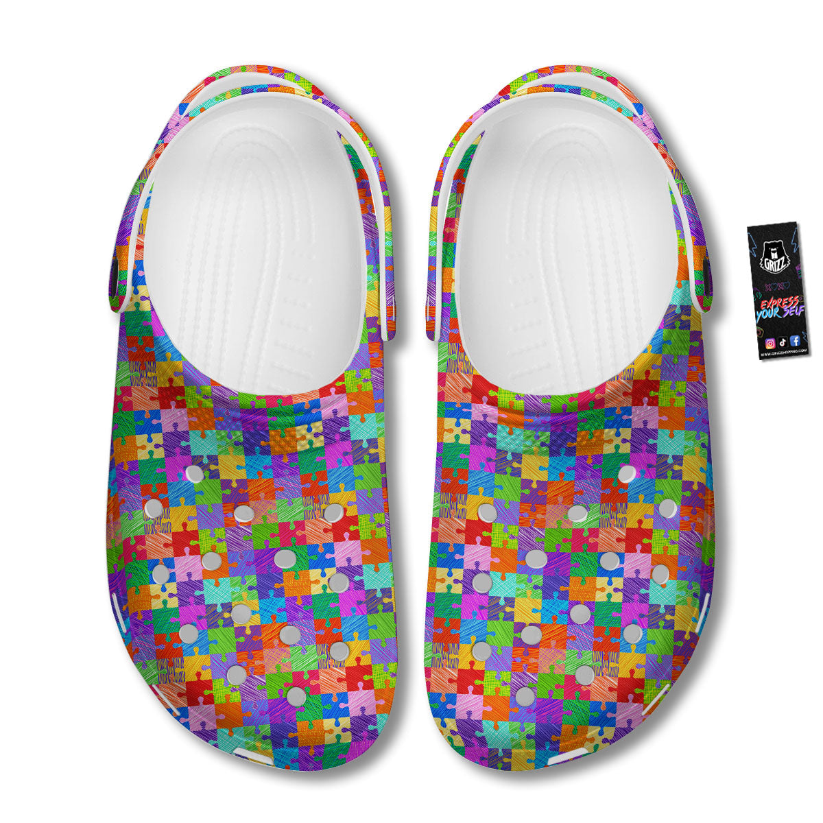 Drawing Autism Awareness Print Clog-grizzshop