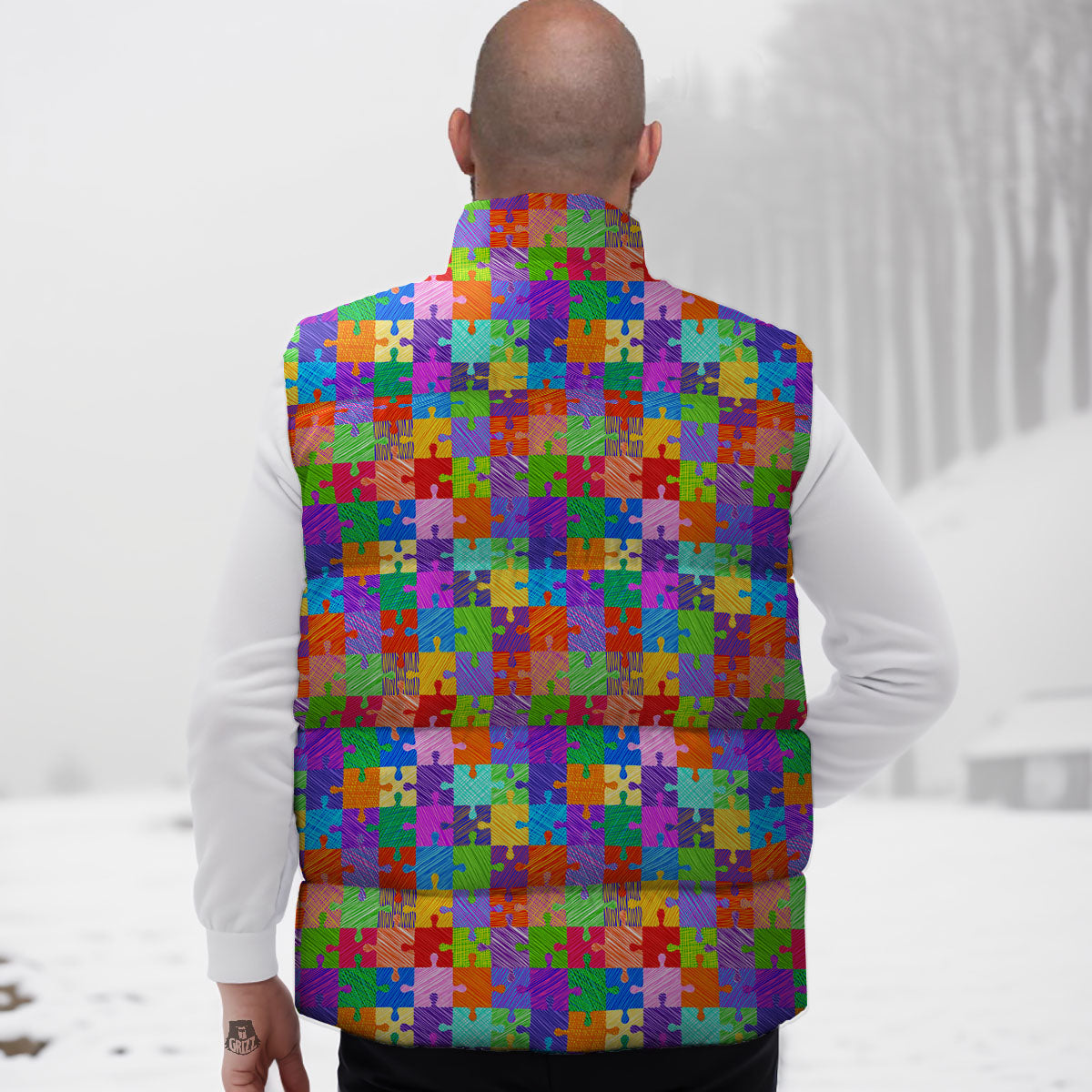 Drawing Autism Awareness Print Down Vest