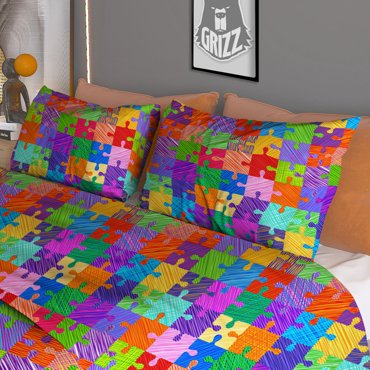 Drawing Autism Awareness Print Duvet Cover Bedding Set