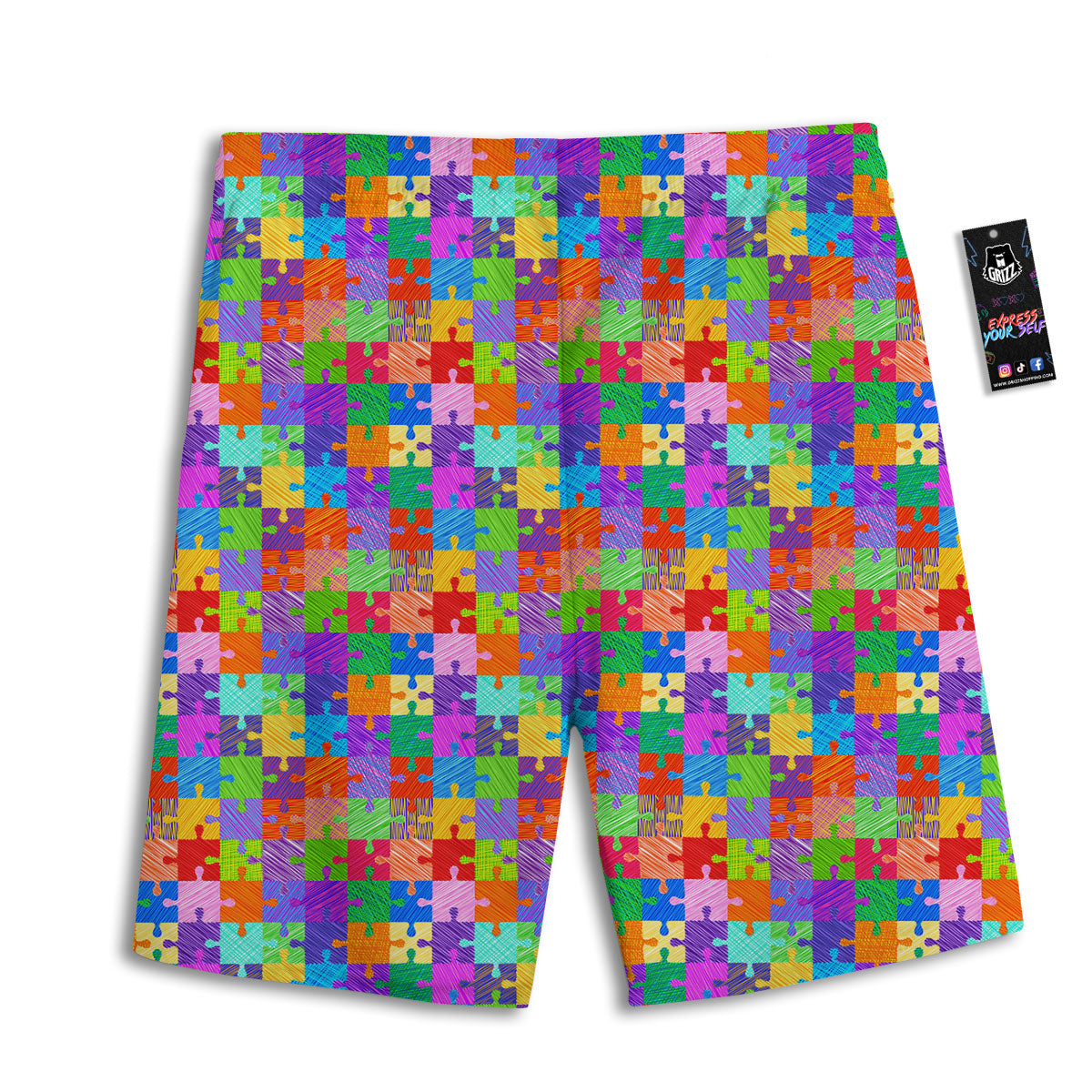 Drawing Autism Awareness Print Men's Athletic Shorts