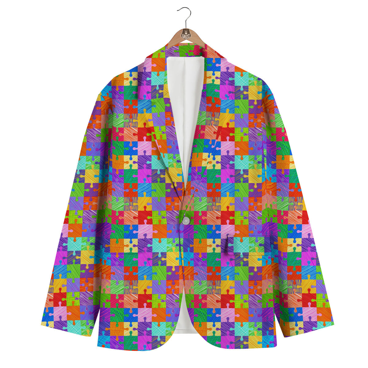 Drawing Autism Awareness Print Men's Blazer-grizzshop