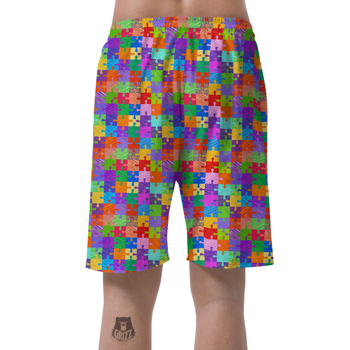 Drawing Autism Awareness Print Men's Shorts-grizzshop