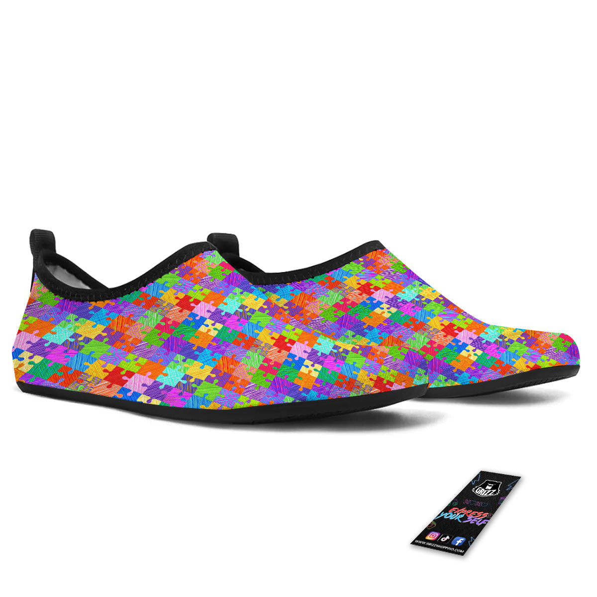 Drawing Autism Awareness Print Water Shoes-grizzshop