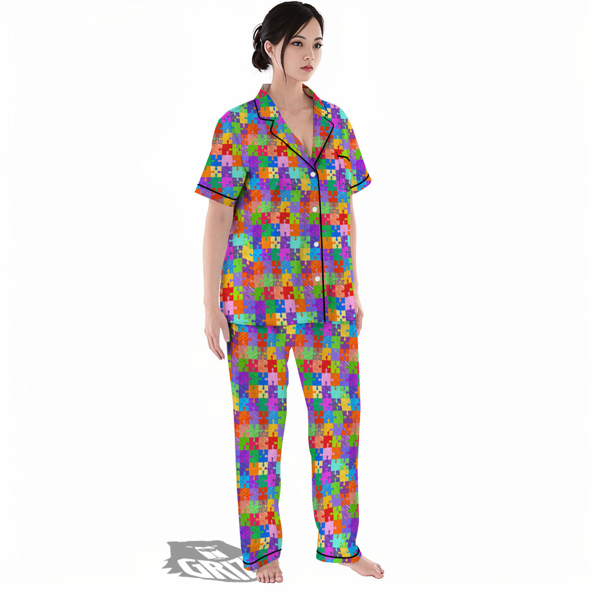 Drawing Autism Awareness Print Women's Pajamas Set-grizzshop