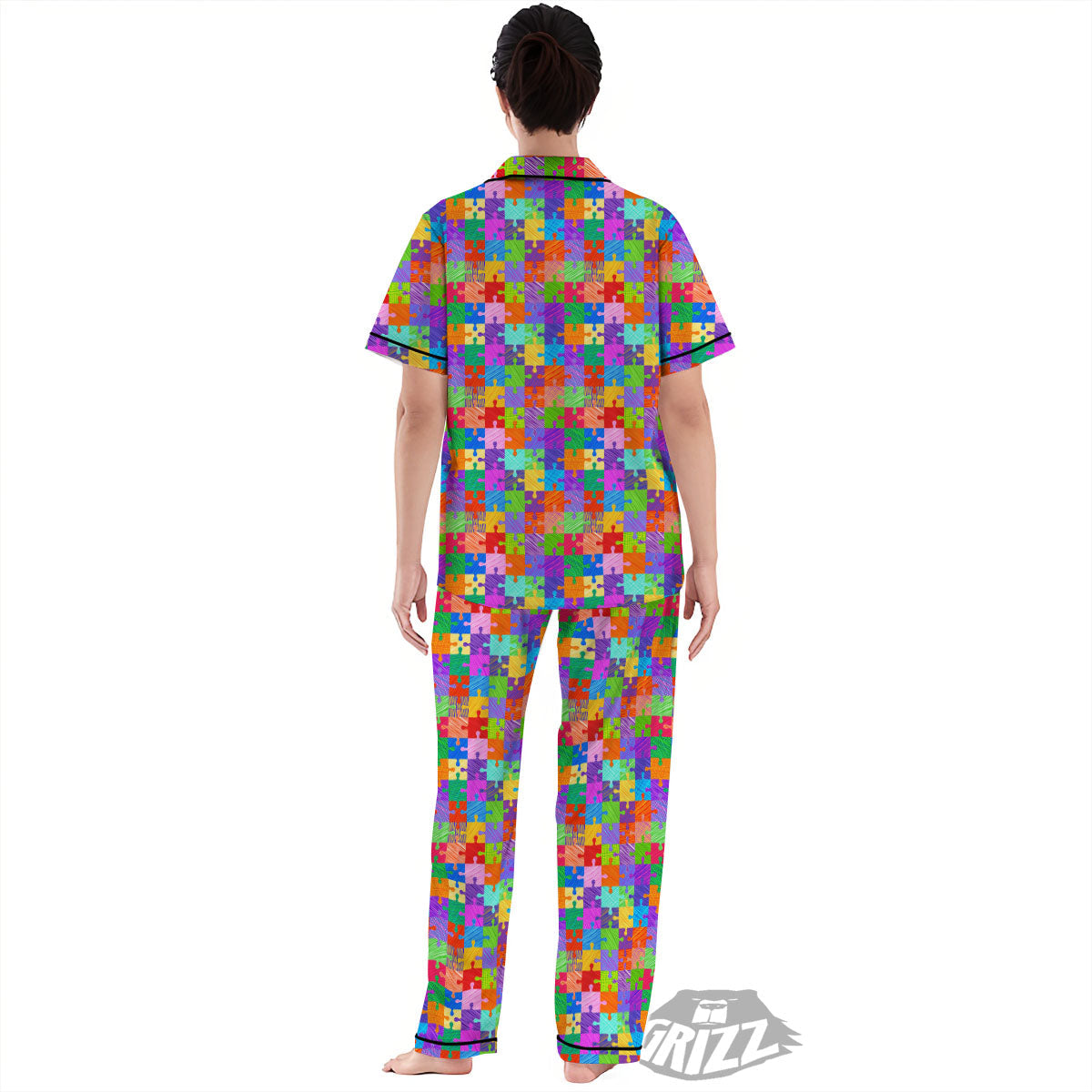 Drawing Autism Awareness Print Women's Pajamas Set-grizzshop