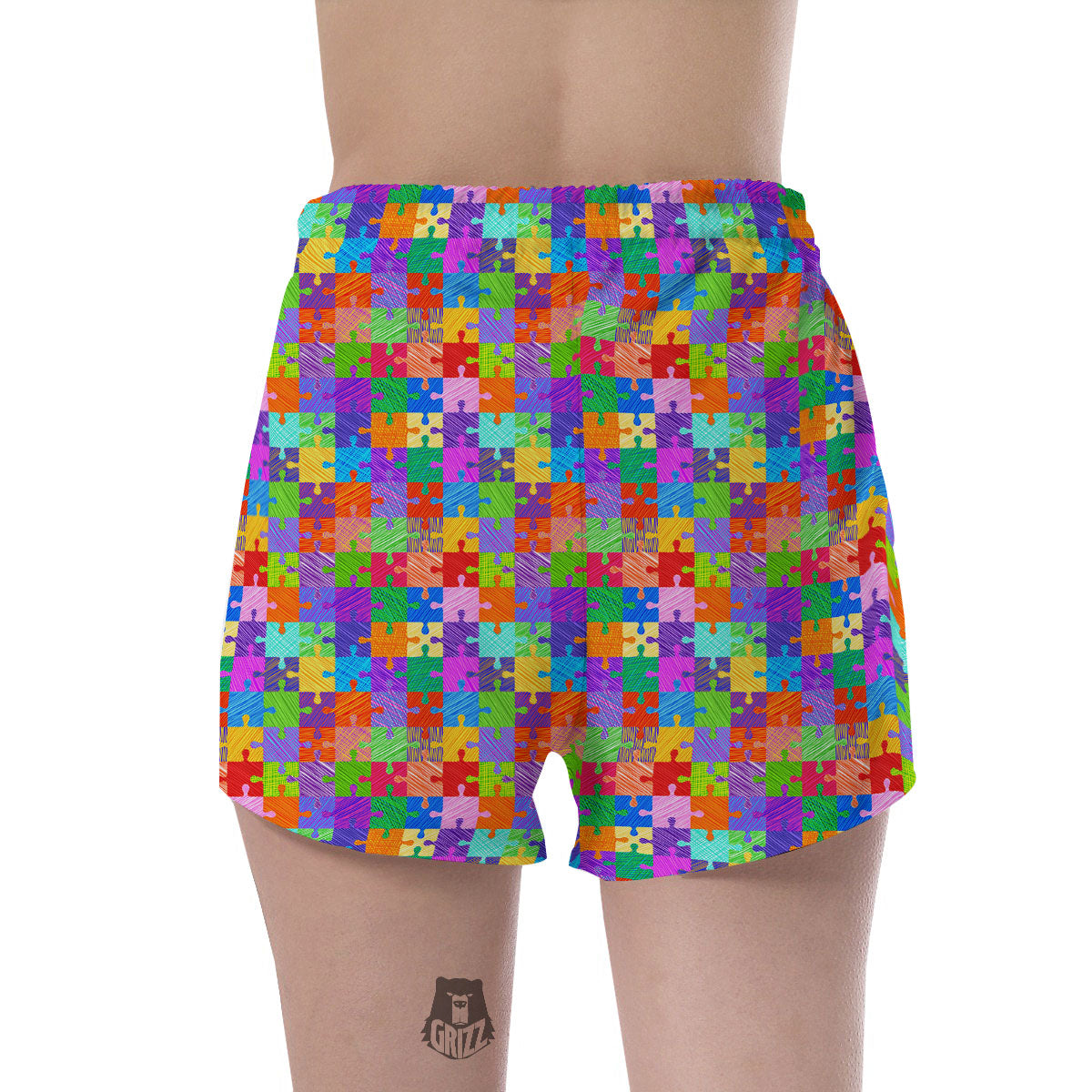 Drawing Autism Awareness Print Women's Shorts-grizzshop