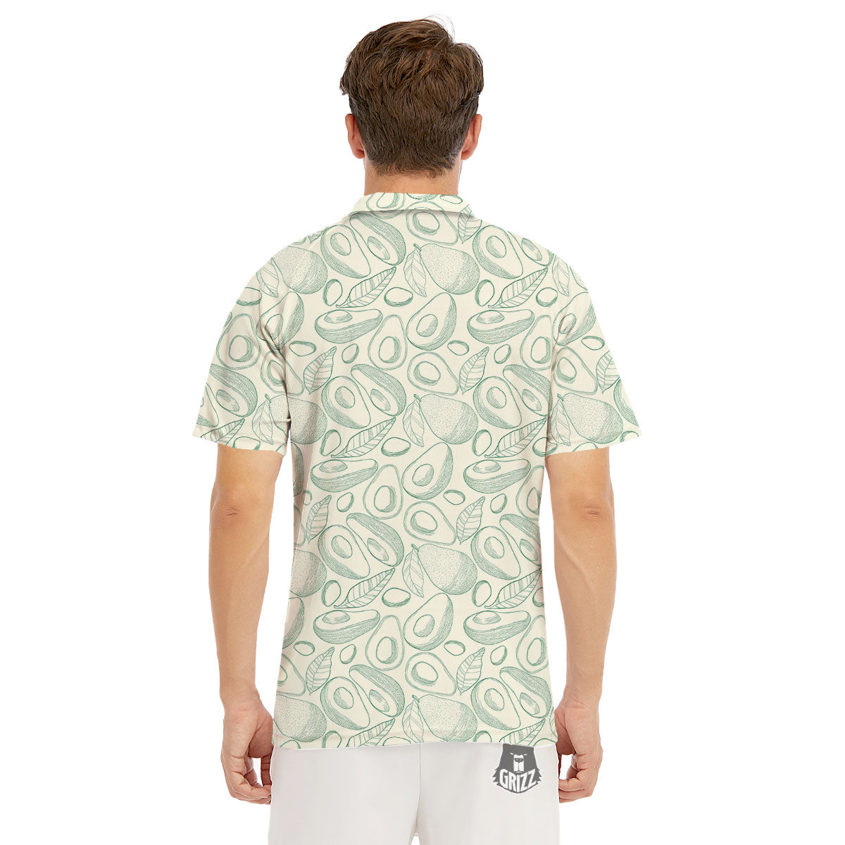 Drawing Avocado Cut In Half Print Men's Golf Shirts-grizzshop