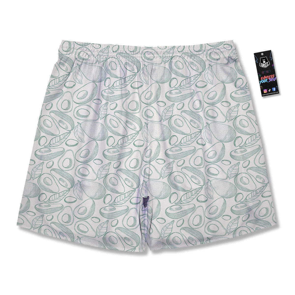 Drawing Avocado Cut In Half Print Men's Running Shorts-grizzshop