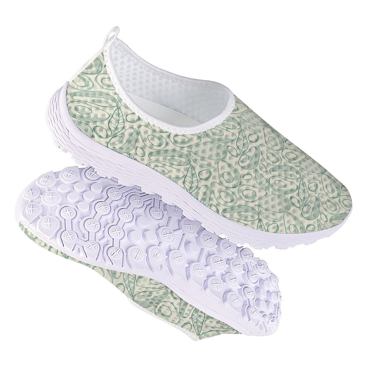 Drawing Avocado Cut In Half Print Nurse Shoes-grizzshop