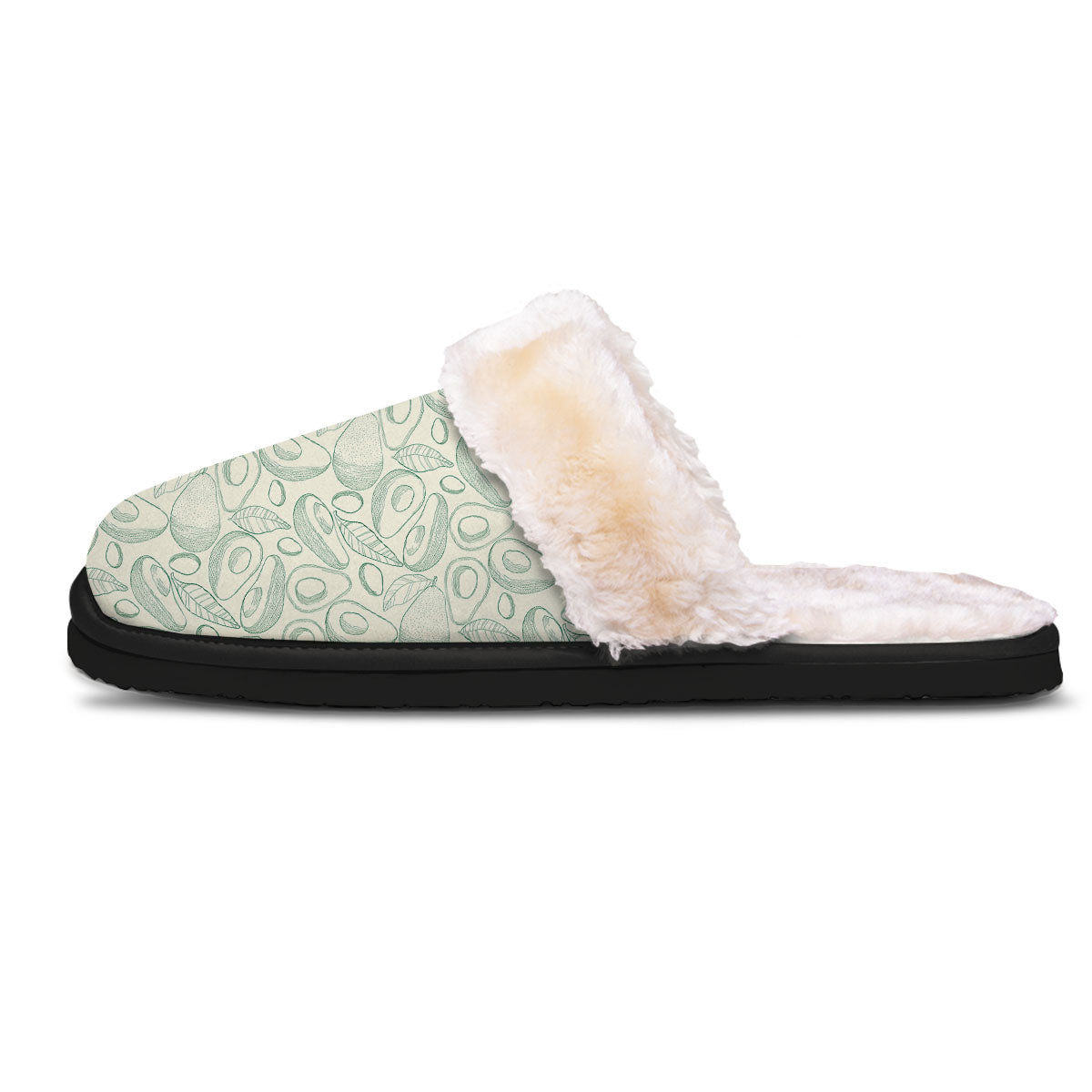 Drawing Avocado Cut In Half Print Slippers-grizzshop