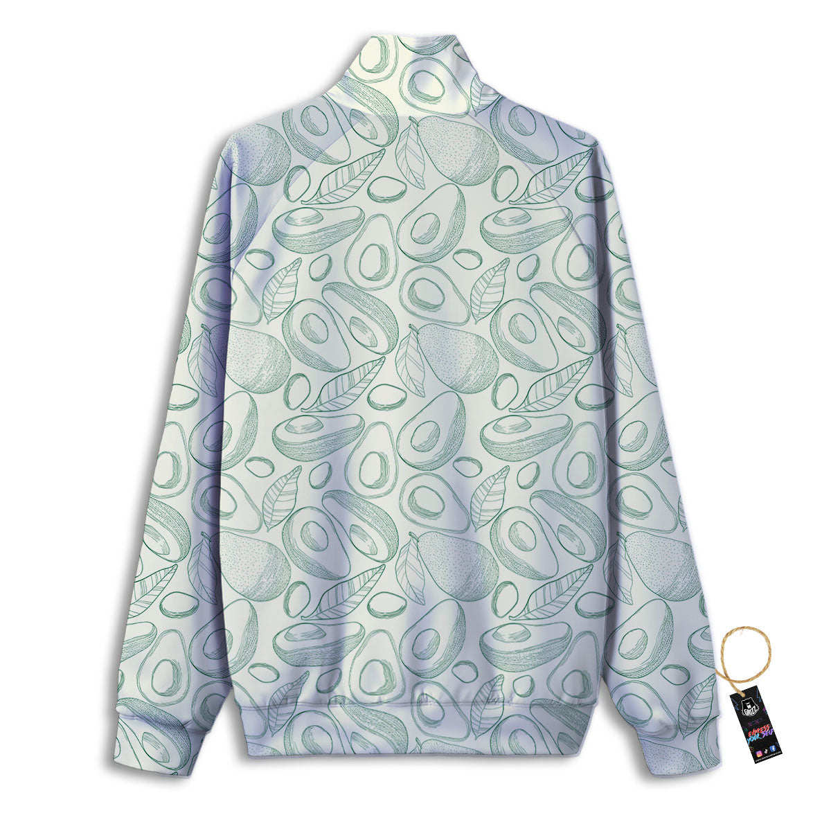 Drawing Avocado Cut In Half Print Track Jacket-grizzshop