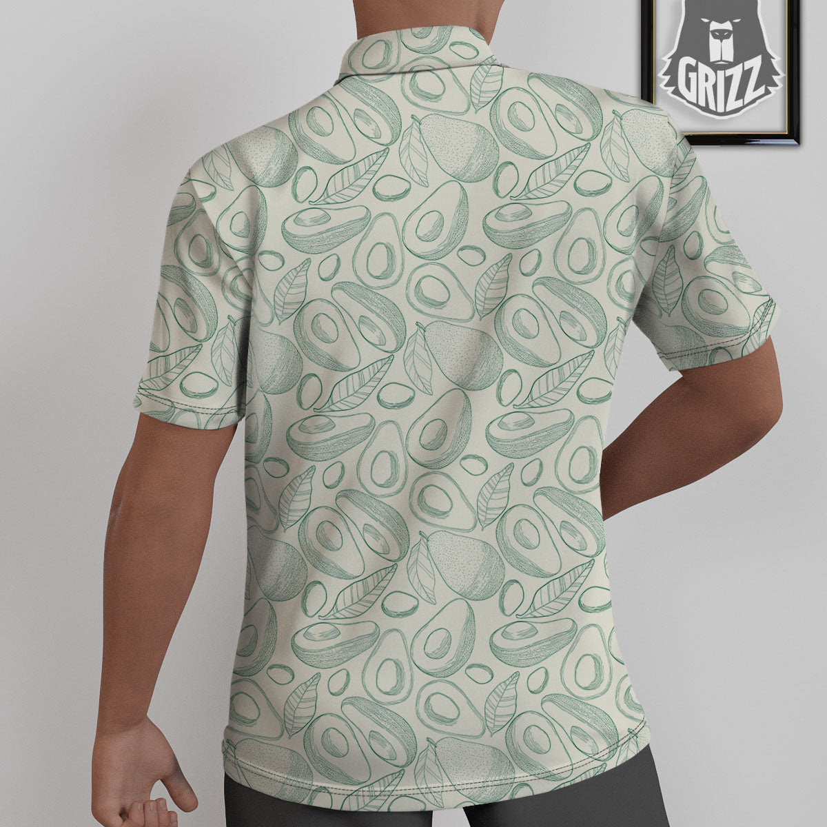 Drawing Avocado Cut In Half Print Untucked Shirts-grizzshop