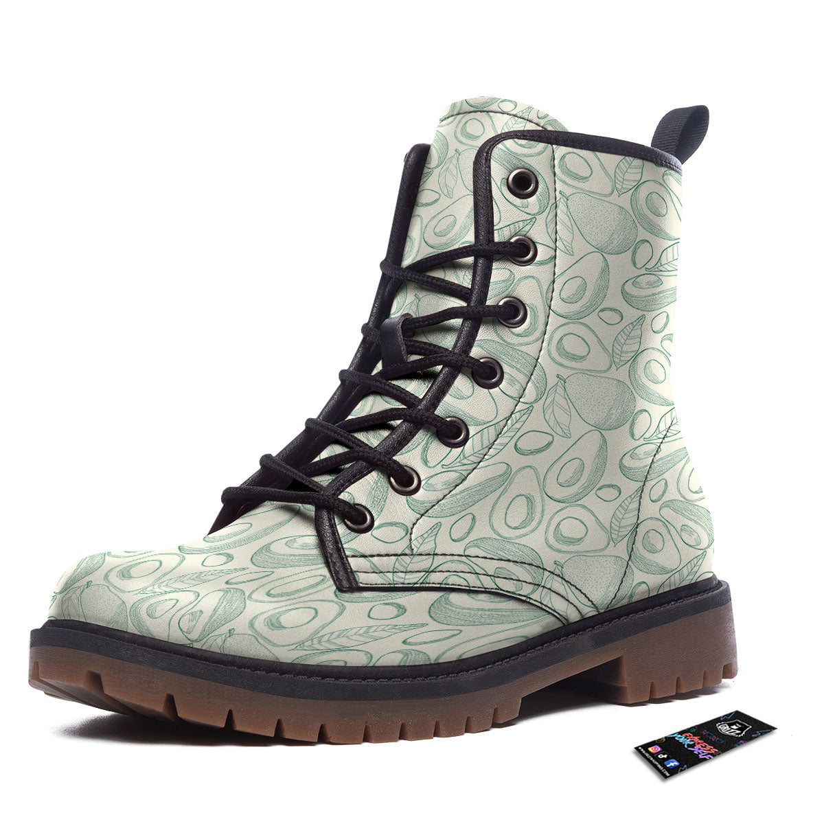 Drawing Avocado Cut In Half Print Work Boots-grizzshop