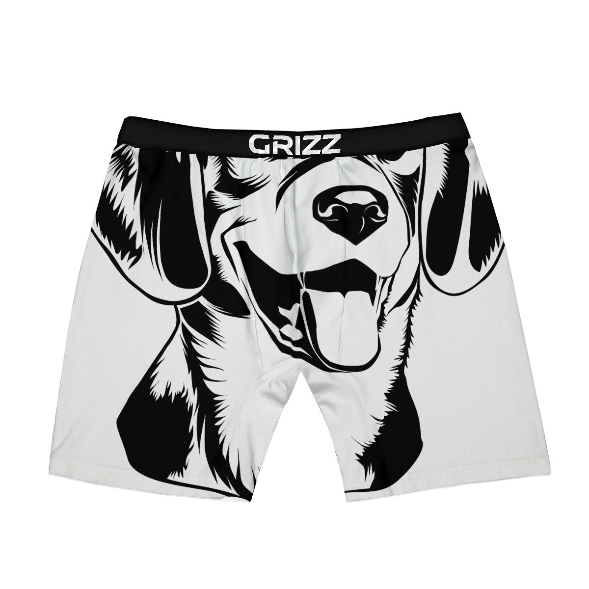 Drawing Beagle White And Black Print Boxer Briefs-grizzshop