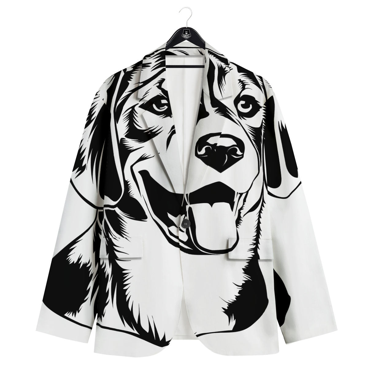 Drawing Beagle White And Black Print Men's Sport Coat-grizzshop