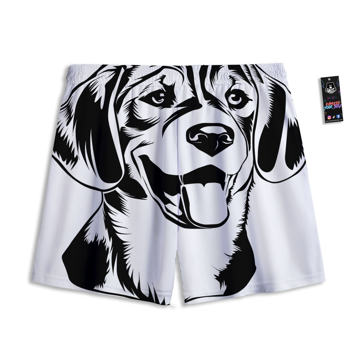 Flower Glitch Daisy Print Mesh Shorts