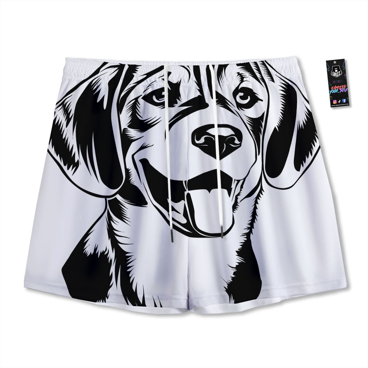 Flower Glitch Daisy Print Mesh Shorts