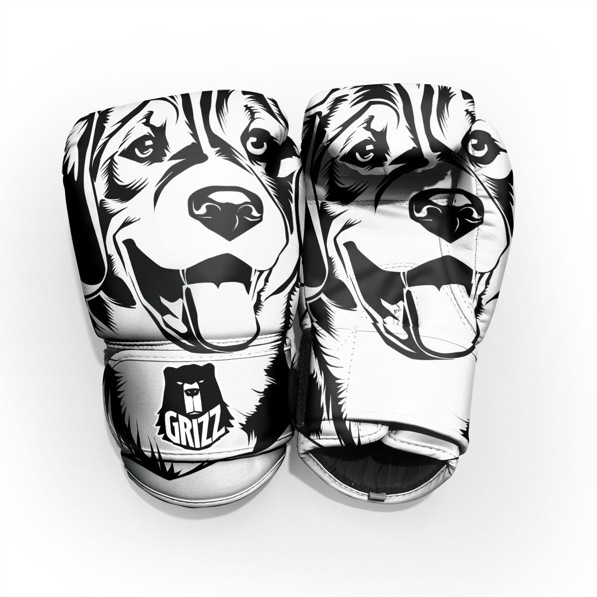 Drawing Beagle White And Black Print Pro Boxing Glove