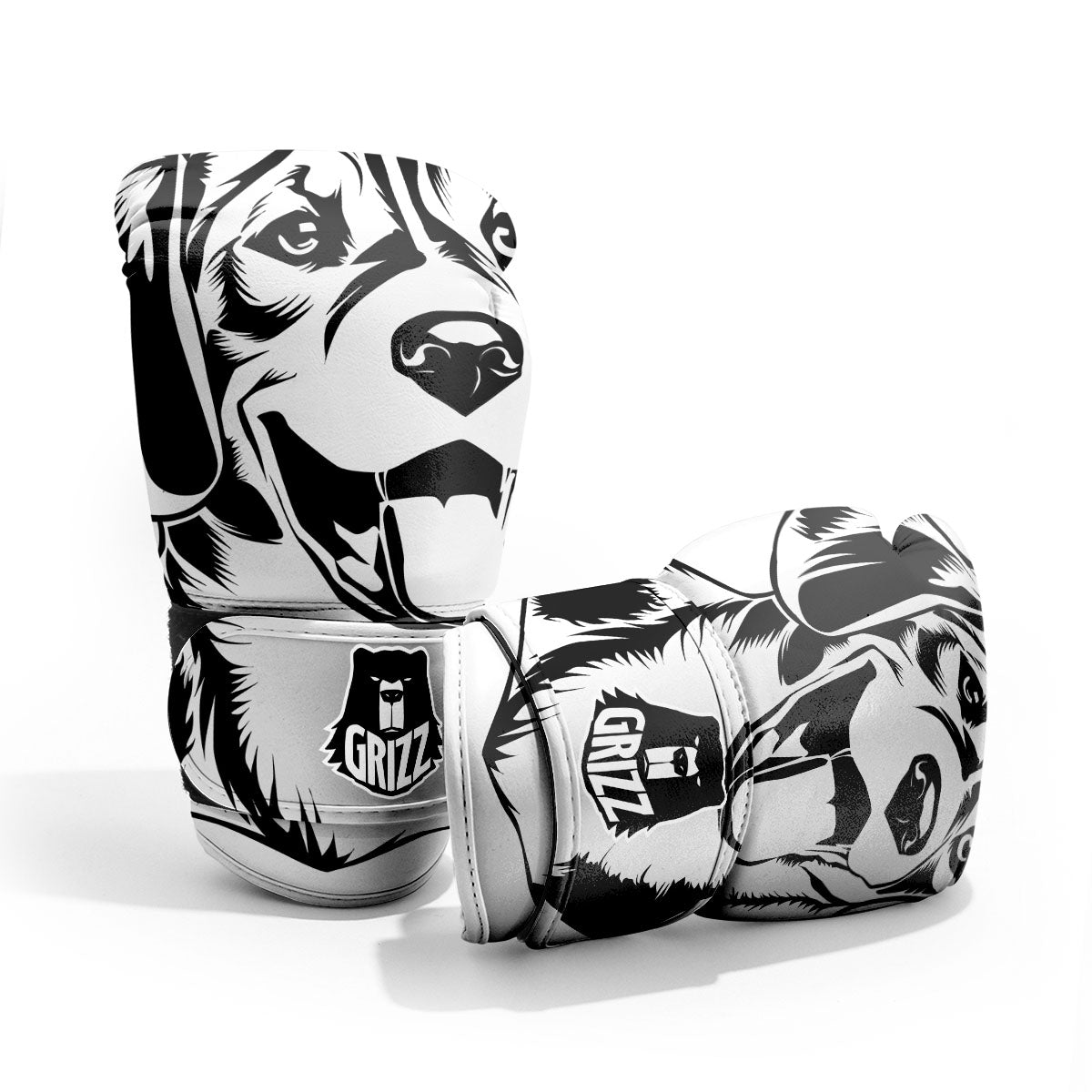 Drawing Beagle White And Black Print Pro Boxing Glove