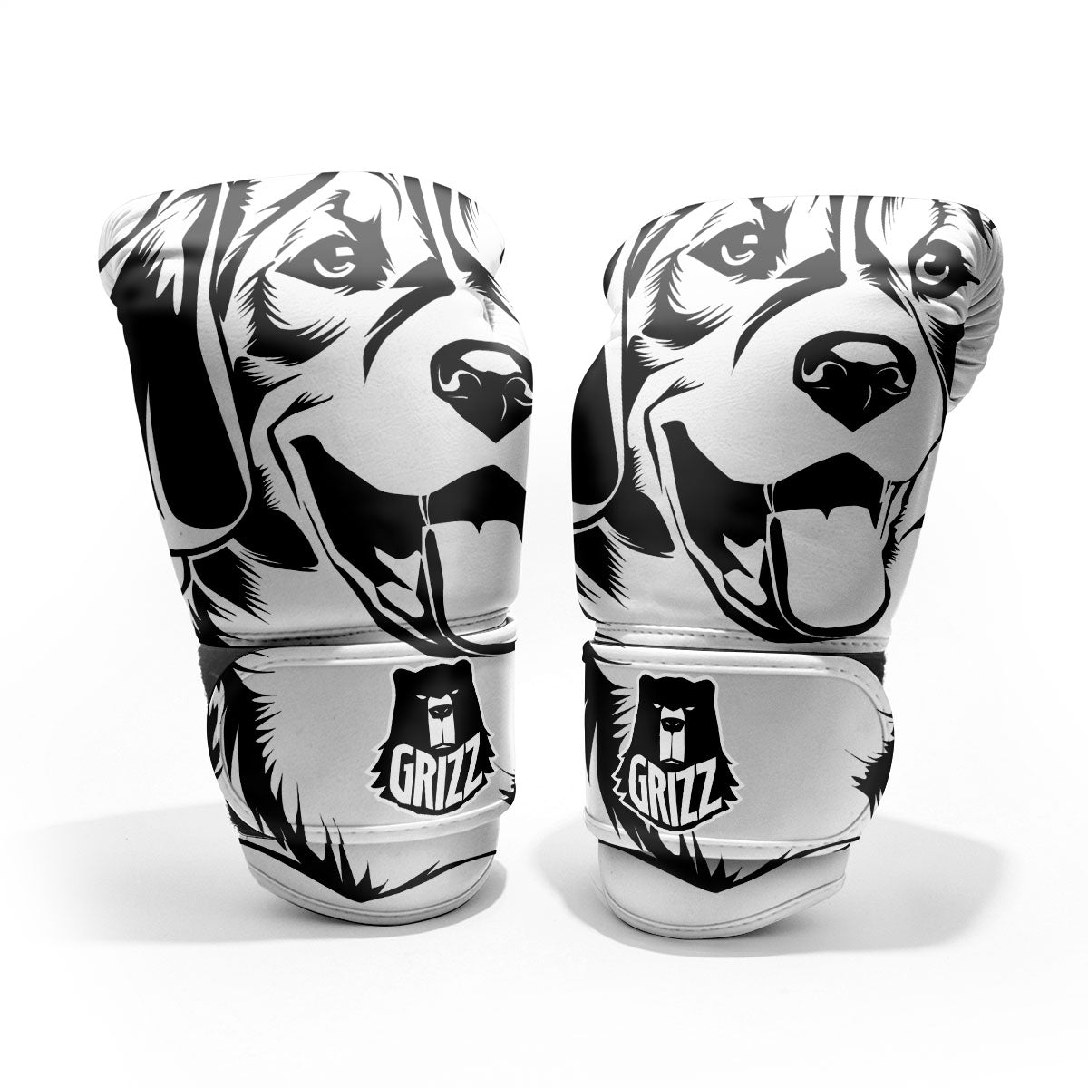 Drawing Beagle White And Black Print Pro Boxing Glove