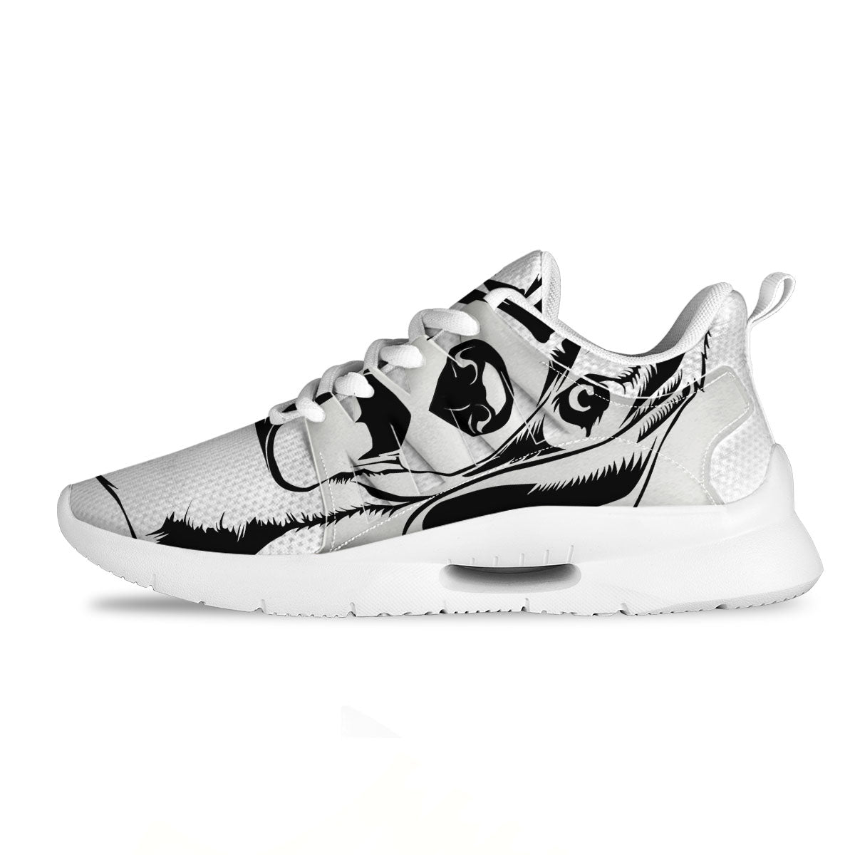 Drawing Beagle White And Black Print Tennis Shoes-grizzshop