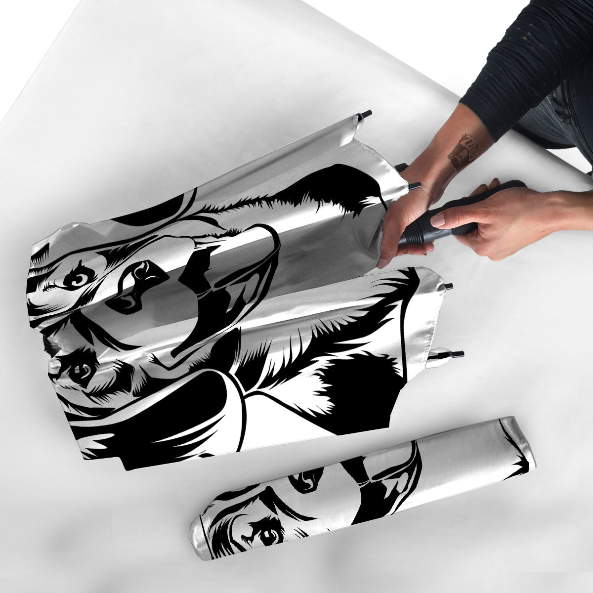 Drawing Beagle White And Black Print Umbrella-grizzshop