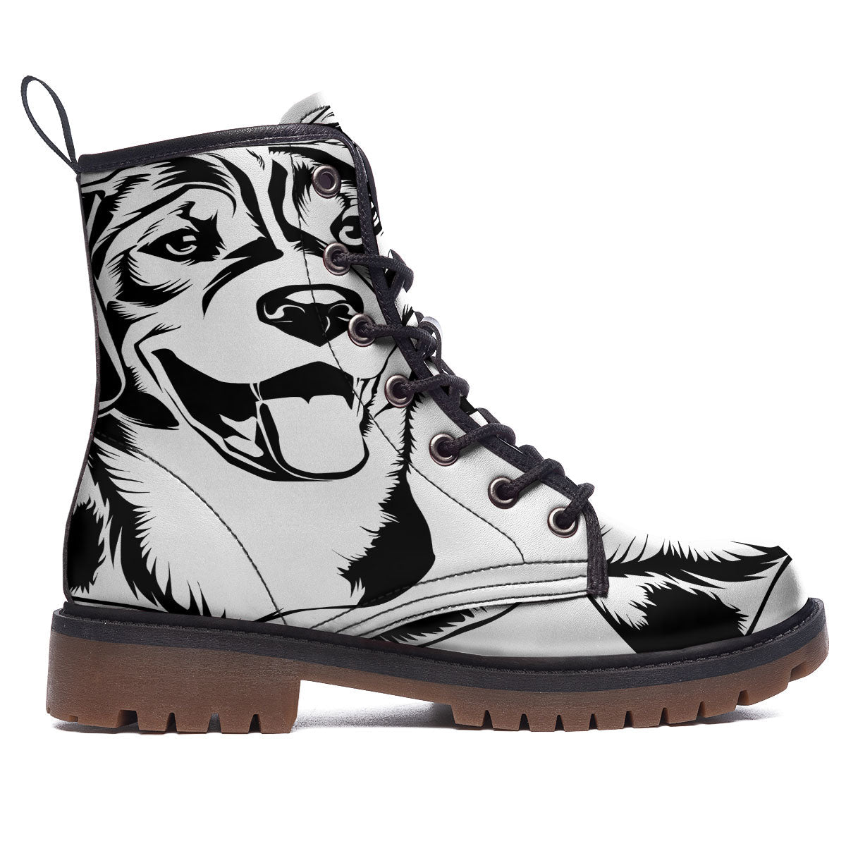 Drawing Beagle White And Black Print Work Boots-grizzshop